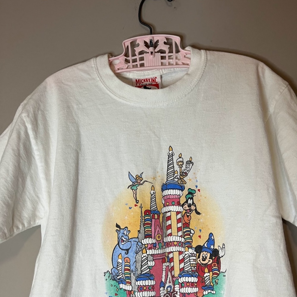 Vintage Disney 25th Anniversary Cake Castle Double Sided T-Shirt Kids 10-12 M - Picture 5 of 8